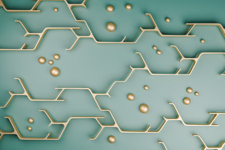 3D render illustration of abstract pattern with pearlsの写真素材