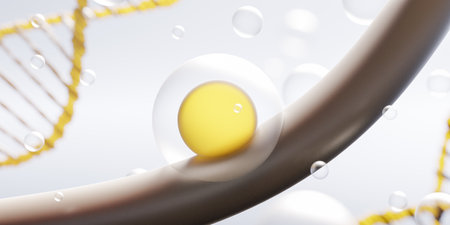 Hair treatment and Hair care Concept Background, Damage hair Repair. 3d renderingの写真素材