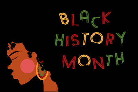 African-Americans Black history month lettering vectorのイラスト素材