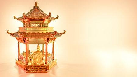 Butsudan with Buddha statue. 3d renderの写真素材