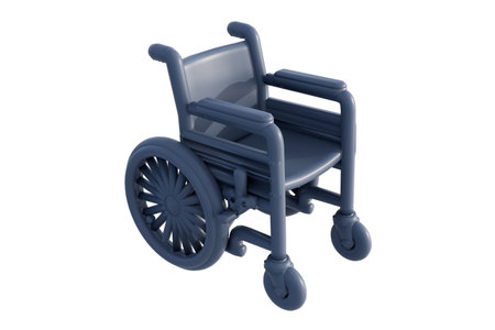 3D cartoon Wheelchair Icon Render isolatedの写真素材