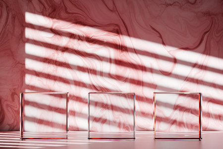 3D render of transparent stands for product presentation