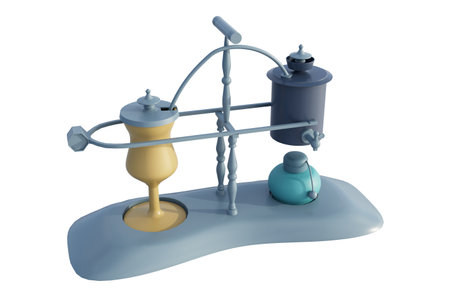 3D rendering of balance siphon coffee makerの写真素材