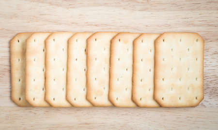 Salty crackers in square shape arrangeの写真素材