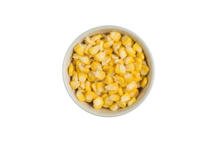 isolated bowl of corn seedの写真素材
