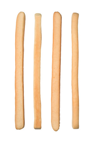 Isolated bread stick on a white background.