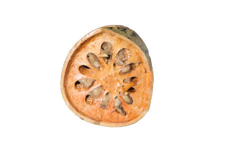 dried beal fruit on a white backgroundの写真素材