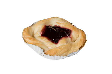 Isolated blueberry pie on a white backgroundの写真素材