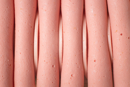 close up a pile of rolled hamの写真素材