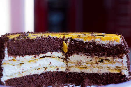 Cut banana cakeの写真素材