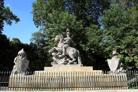 Old monument of John III Sobieski in Warsaw, Poland. Sobieski Monument by Franciszek Pinckのeditorial素材