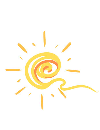 Abstract sun ray  illustration art design yellow, gold and orangeの写真素材