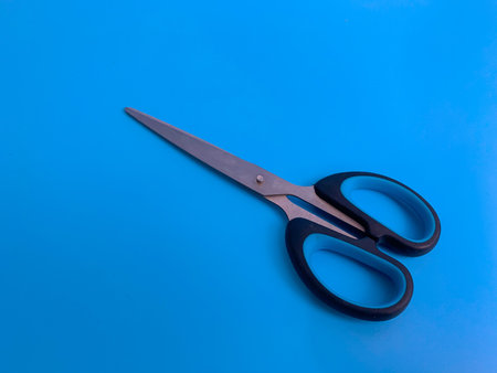 scissors on a blue background