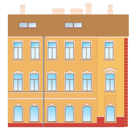 The building is an old architectural styleのイラスト素材