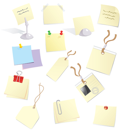 Stickers, notes and badges for officeのイラスト素材