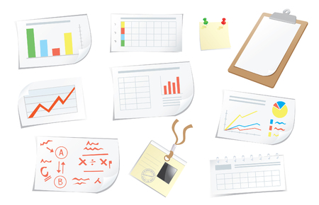 Graphics chart patterns and items for businessのイラスト素材