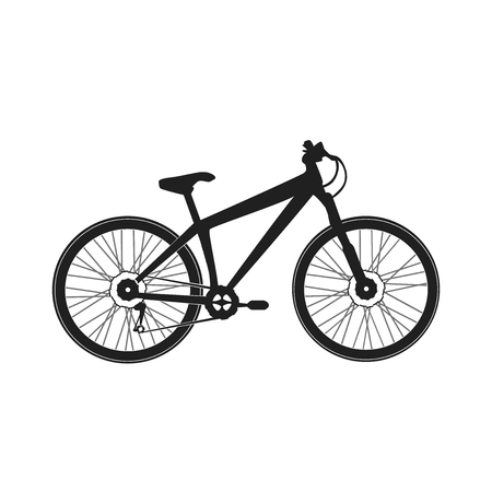 Mountain sports bike for extreme driving, ridding on rugged mountains and the localityのイラスト素材