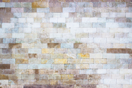 Texture of white marble blocks, bright stone wall as a backgroundの写真素材