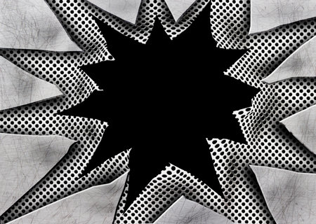 torn steel with a gray mesh background damaged metalの写真素材