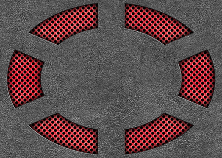 red grid of metal and steel partsの写真素材