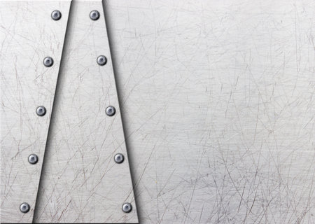 grunge metal background with rows of bolts, 3d, illustrationの写真素材