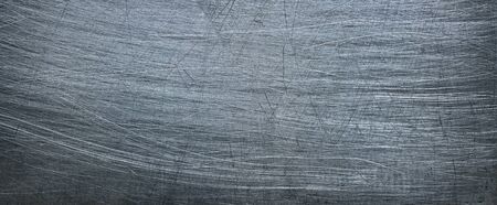 Grunge metal background, aluminum texture or stainless steel close-up. panoramic viewの写真素材