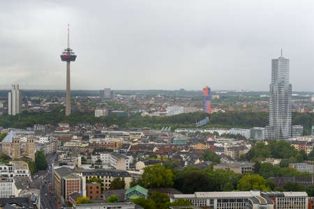 COLOGNE, GERMANY - SEP 17, 2015: Aerial view of Cologne from the viewpoint of Cologne Cathedral.のeditorial素材