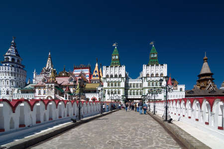 MOSCOW, RUSSIA - MAY 9, 2014: Izmailovsky Kremlin in Moscow, Russia. Cultural-entertainment centre Kremlin in Izmaylovo was built in 2007.のeditorial素材