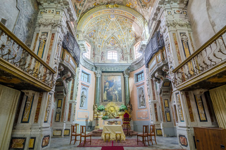 PALERMO, ITALY - SEPTEMBER 9, 2015: Interior of the Church of Santa Maria di Valverde in Palermo,...