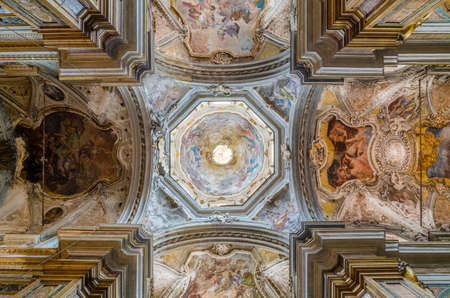 PALERMO, ITALY - SEPTEMBER 9, 2015: Ceiling in the Church of San Matteo in Palermo, Sicily, Italyのeditorial素材