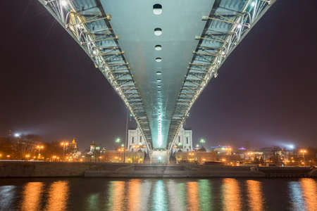 Under Patriarchal bridge over river Moscow, Russia.の写真素材