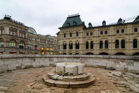 Moscow, Russia - April 5, 2015: Lobnoye Mesto on Red Square on October 25, 2016 in Moscow. Lobnoye mesto is stone platform situated on Red Square in front of Saint Basil's Cathedral.のeditorial素材