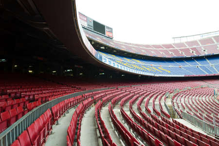 View of the tribunes. Camp Nou, Barcelona, Spain.のeditorial素材