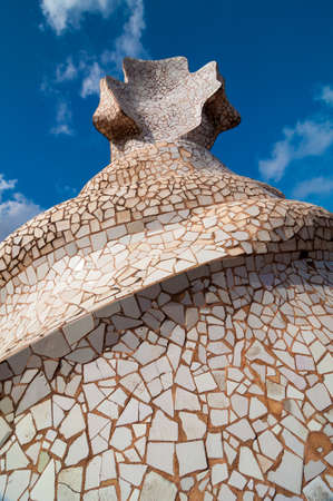 Exterior of the Casa Mila -La Pedrera by Antonio Gaudi.のeditorial素材