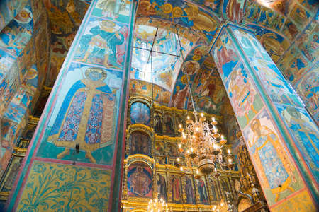 Yaroslavl, Russia - May 8, 2016: Interior of the Church of Elijah the Prophet in Yaroslavl. Golden ring, Russia.のeditorial素材
