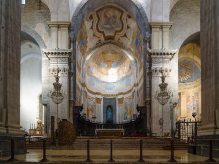 Catania, Italy - September 13, 2015: Interior of the Cathedral of Santa Agatha - Catania duomo in Catania, Sicily, Italy.のeditorial素材