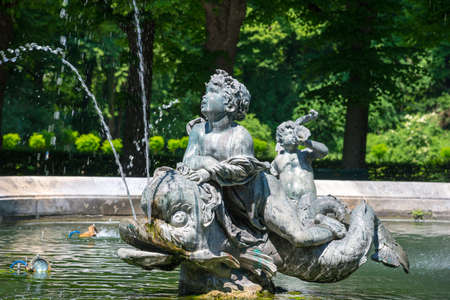 Fountain in Munich, Germany. Part of the fountain of the Peace Monument.の写真素材
