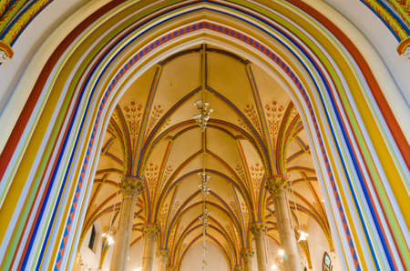 BUDAPEST, HUNGARY - FEBRUARY 23, 2016: The interior of the castle Vajdahunyad in Budapest. In one of the halls there is an exhibition of the Museum of agriculture.のeditorial素材