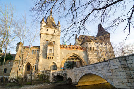 Vajdahunyad Castle is a castle in the City Park of Budapest, Hungary.の写真素材