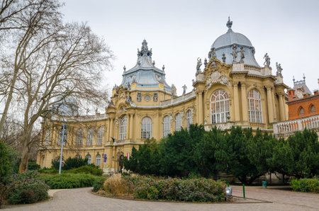 BUDAPEST, HUNGARY - FEBRUARY 23, 2016: The exterior of the museum of Agriculture in Budapest,...