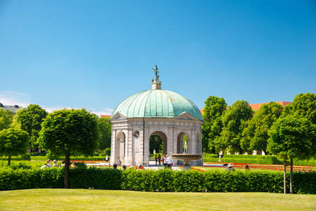 Munich, Germany - June 7, 2016: Court Garden Temple of Diana in Munich, Germanyのeditorial素材