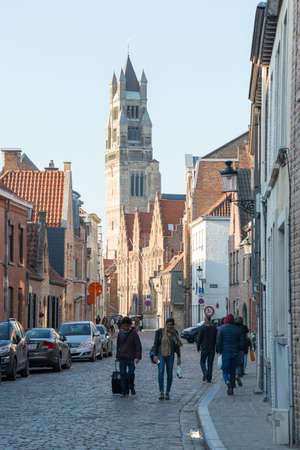 Bruges, Belgium - April 15, 2017: Street view of the Historic Centre of Bruges, Belgiumのeditorial素材