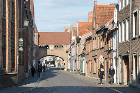 Bruges, Belgium - April 15, 2017: Street view of the Historic Centre of Bruges, Belgiumのeditorial素材