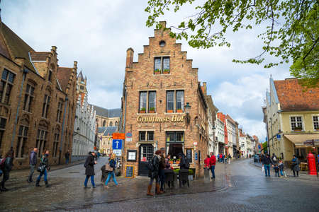 Bruges, Belgium - April 15, 2017: Street view of the Historic Centre of Bruges, Belgiumのeditorial素材