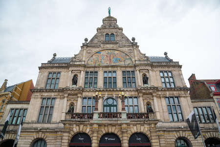 Ghent, Belgium - April 16, 2017: Royal Dutch Theater on Sint-Baafsplein. Perspective view at theater building. Ghent, Belgiumのeditorial素材