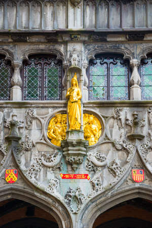 Bruges, Belgium - April 17, 2017: The Basilica of the Holy Blood in Market Square, Bruges, West Flanders, Belgiumのeditorial素材