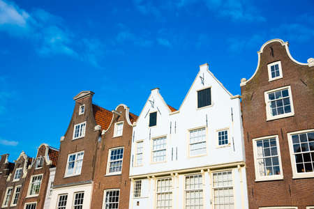Famous facades of the beguinage in Amsterdam, The Netherlands.の写真素材