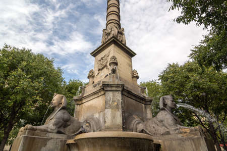 The Fontaine du Palmier or Fontaine de la Victoire is a monumental fountain located in the Place du Chatelet, Paris, France. It was designed to commemorate the victories of Napoleon Bonaparte.の写真素材