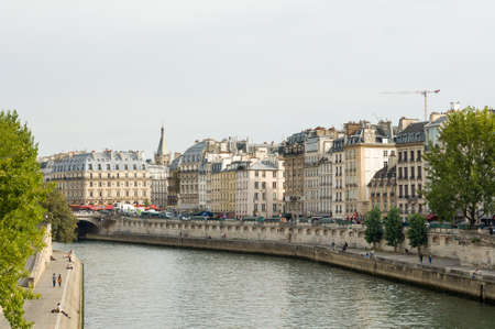 PARIS - SEPT 17, 2014: The Seine in Paris, France. View from the Pont Neuf.のeditorial素材
