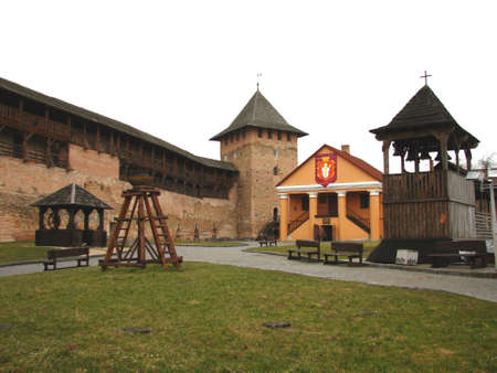 Inside of Lutsk castle of Lubartのeditorial素材